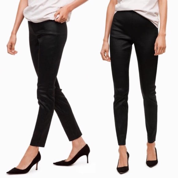 Aritzia Pants - (SOLD) ARITZIA Talula Coated Pants Side Zip Black